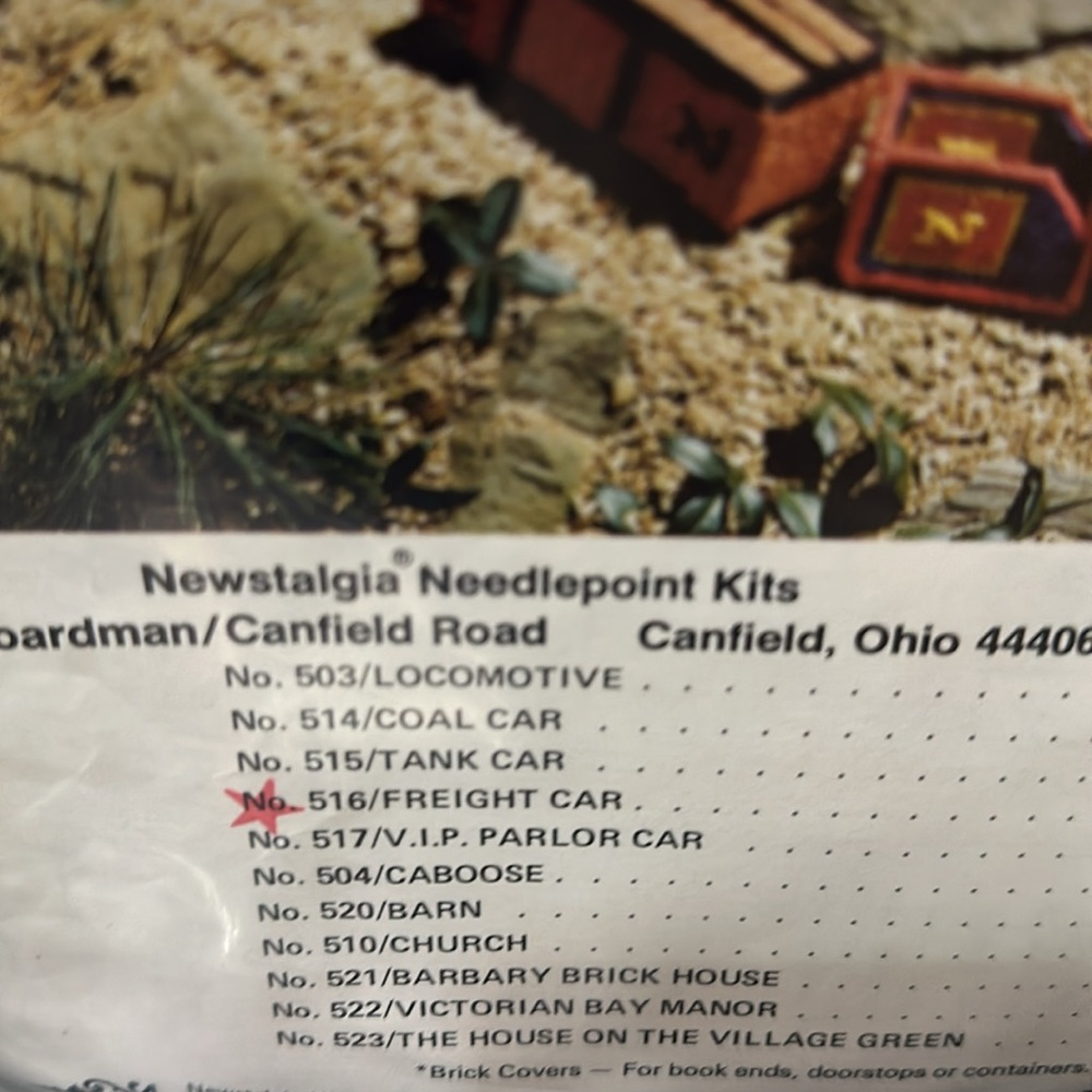 Newstalgia Needlepoint Kits Locomotive/Freight Car/Coal Car/Caboose-Bundle1980’s - Picture 5 of 10